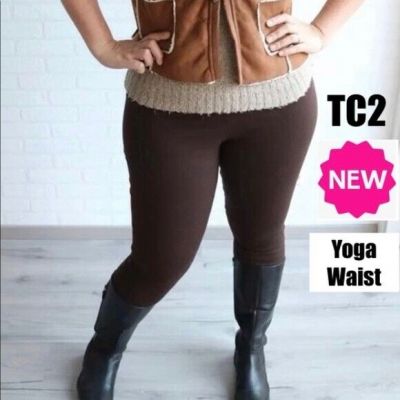 NEW TC2 Womens Solid Brown Leggings YOGA WAIST (Feel Soft as Lularoe)